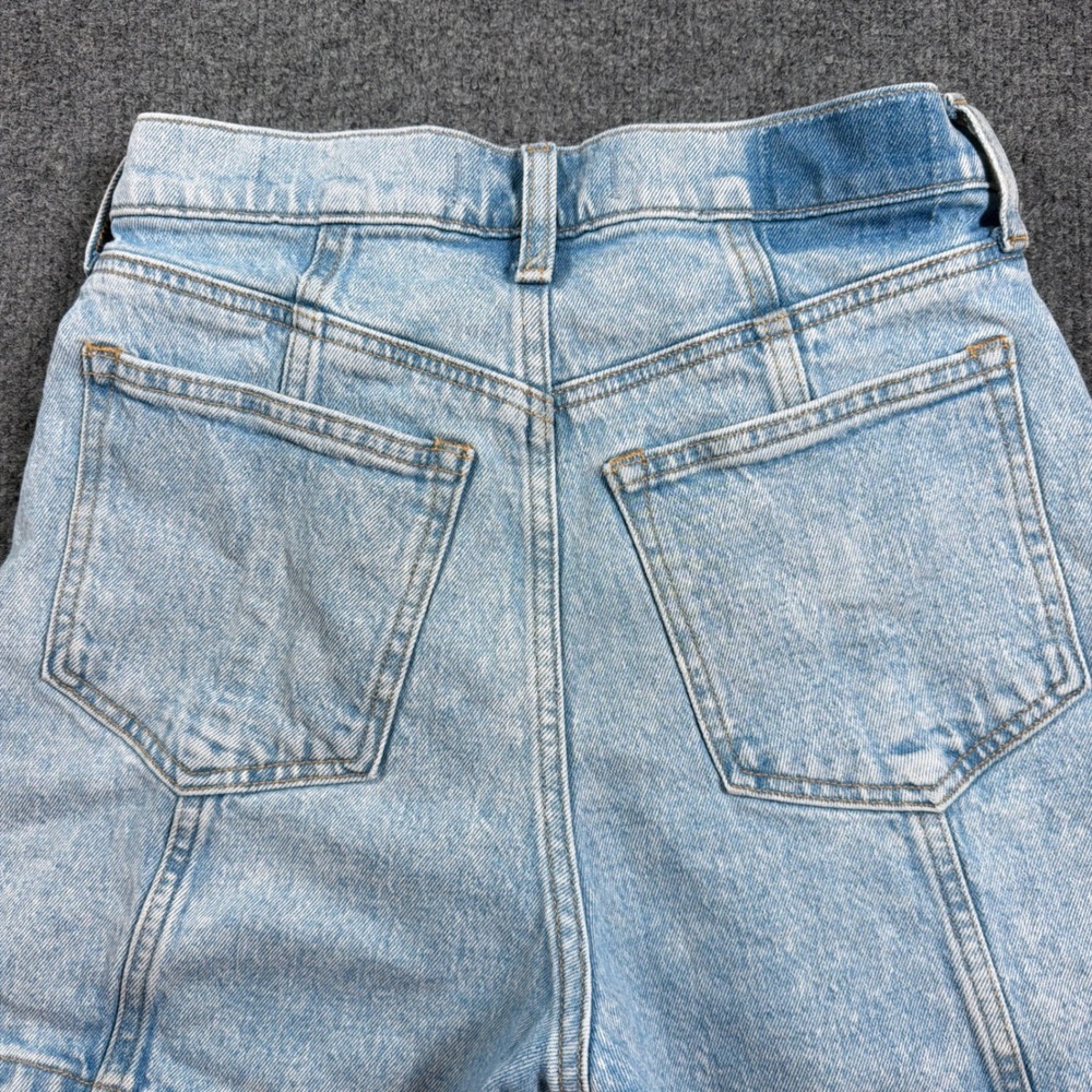 Abercrombie & Fitch The Dad Short Women 26 Light Blue High Rise Utility Denim - Picture 8 of 14